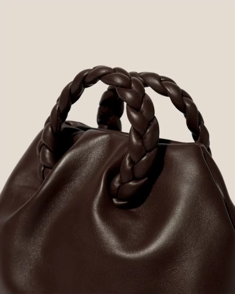 Bombon - Small Plaited-Handle Leather Crossbody Bag Women Dark Brown Crossbody Bags Hereu - Image 4