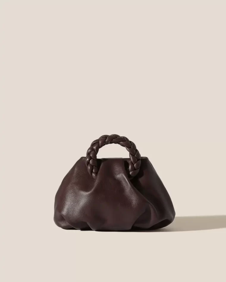 Bombon - Small Plaited-Handle Leather Crossbody Bag Women Dark Brown Crossbody Bags Hereu