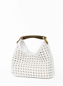 Boomerang Small Boomerang Woven Leather White - Gold - Pre Order Delivery In 3 Weeks White Elleme Women - Image 3