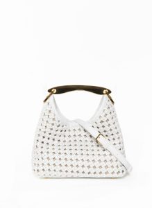 Boomerang Small Boomerang Woven Leather White - Gold - Pre Order Delivery In 3 Weeks White Elleme Women - Image 4