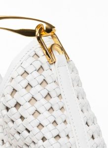 Boomerang Small Boomerang Woven Leather White - Gold - Pre Order Delivery In 3 Weeks White Elleme Women - Image 5