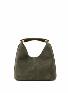 Boomerang Women Elleme Khaki Green Small Boomerang Suede Khaki