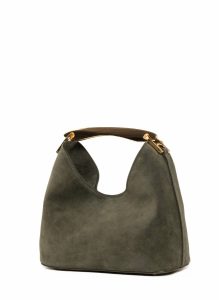 Boomerang Women Elleme Khaki Green Small Boomerang Suede Khaki - Image 3