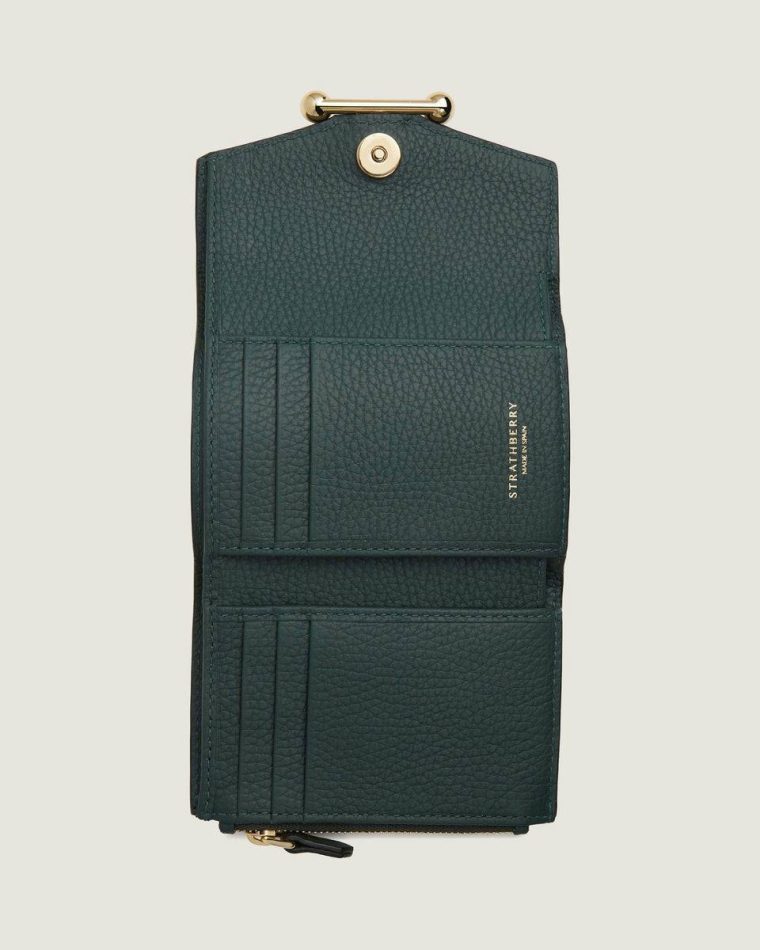 Bottle Green Women Mosaic Trifold Wallet Strathberry Wallets