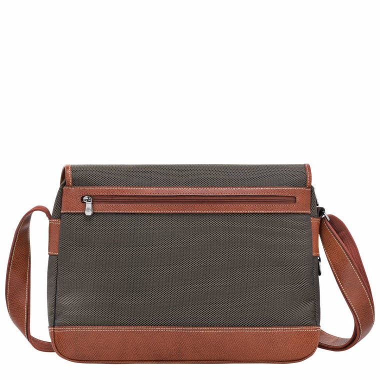 Boxford L Crossbody Bag Brown - Recycled Canvas Longchamp Brown Men Crossbody Bags - Image 3