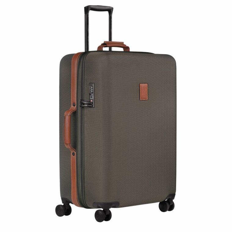 Boxford L Suitcase Brown - Recycled Canvas Suitcases Longchamp Brown Women