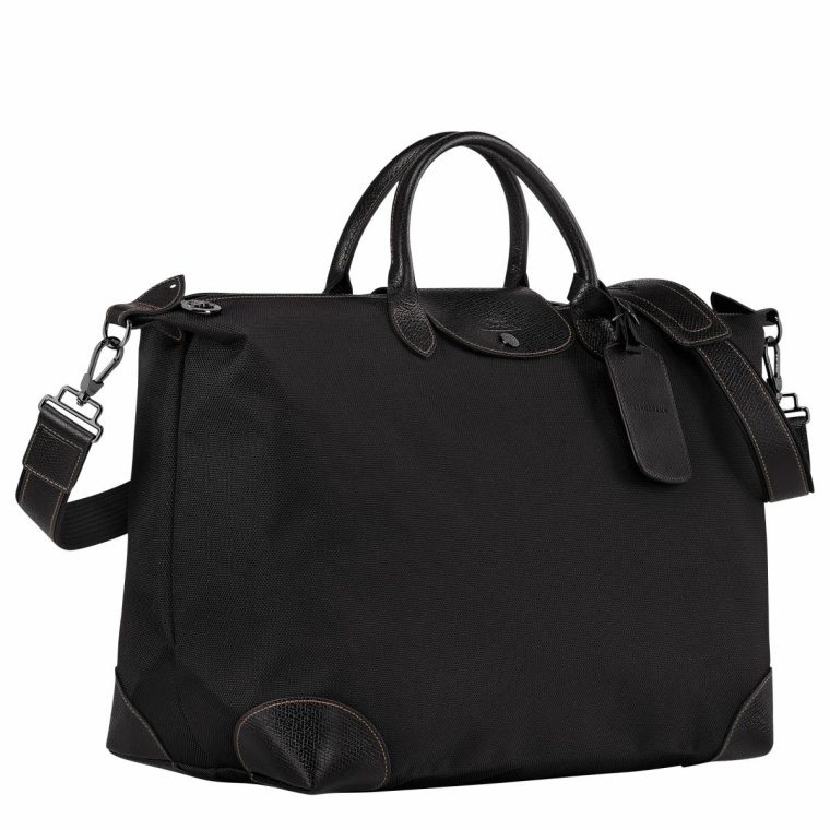 Boxford L Travel Bag Black - Recycled Canvas Travel Bags Black Longchamp Women - Image 2