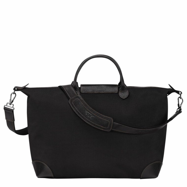 Boxford L Travel Bag Black - Recycled Canvas Travel Bags Black Longchamp Women - Image 3