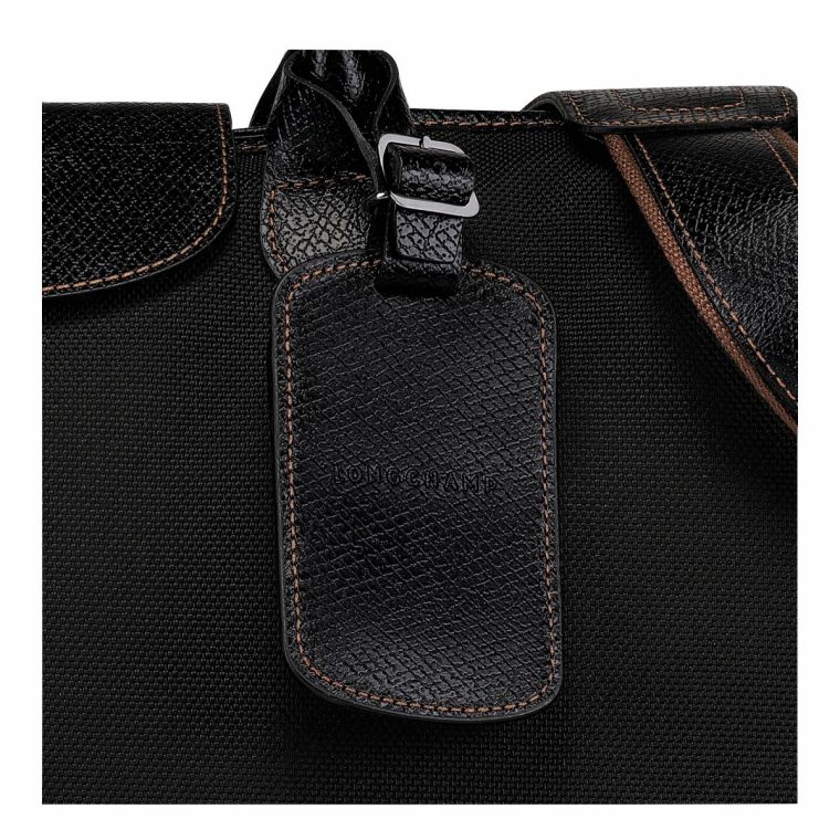 Boxford L Travel Bag Black - Recycled Canvas Travel Bags Black Longchamp Women - Image 5