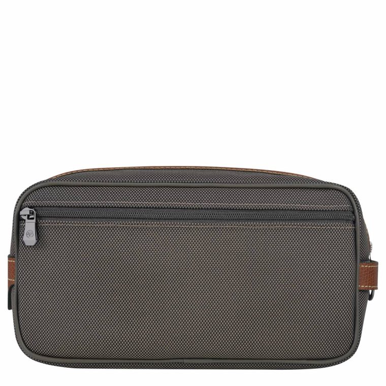 Boxford Toiletry Case Brown - Recycled Canvas Women Longchamp Brown Toiletry Bags - Image 2