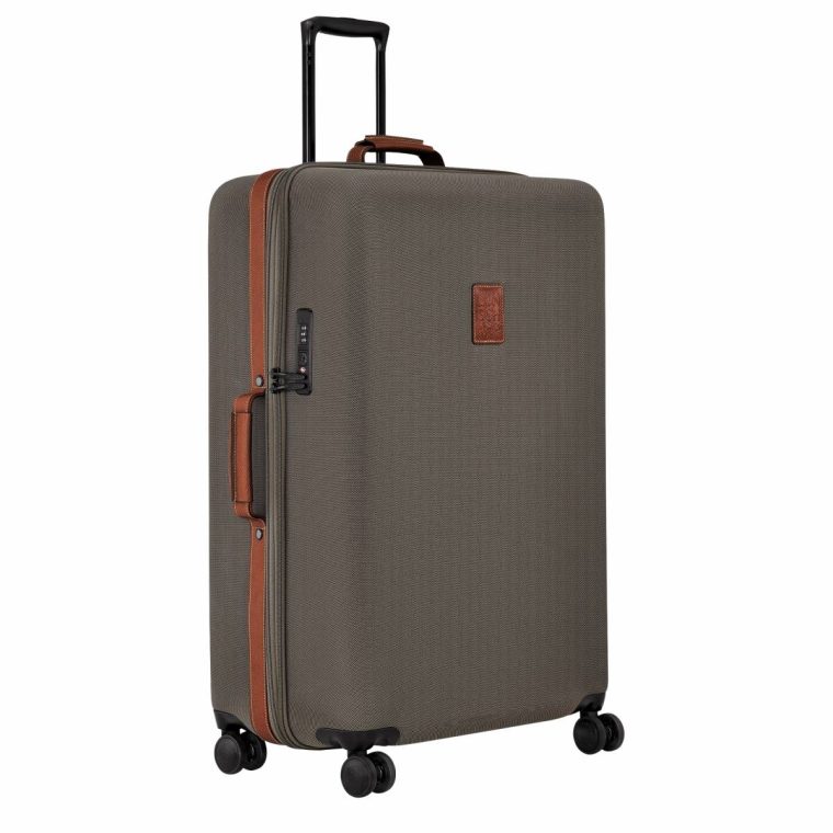 Boxford Xl Suitcase Brown - Recycled Canvas Suitcases Brown Women Longchamp - Image 2