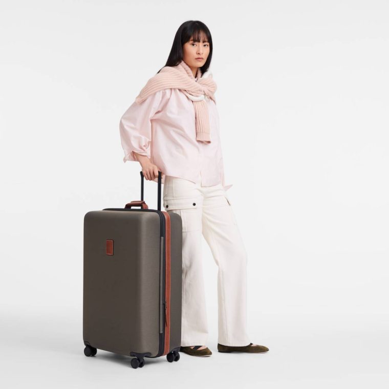 Boxford Xl Suitcase Brown - Recycled Canvas Suitcases Brown Women Longchamp