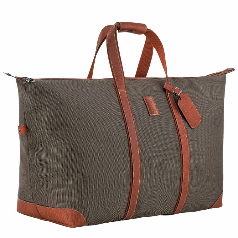 Boxford Xl Travel Bag Brown - Recycled Canvas Brown Women Longchamp Travel Bags - Image 2