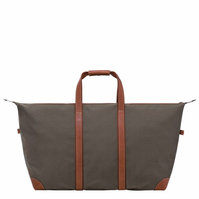 Boxford Xl Travel Bag Brown - Recycled Canvas Brown Women Longchamp Travel Bags - Image 3
