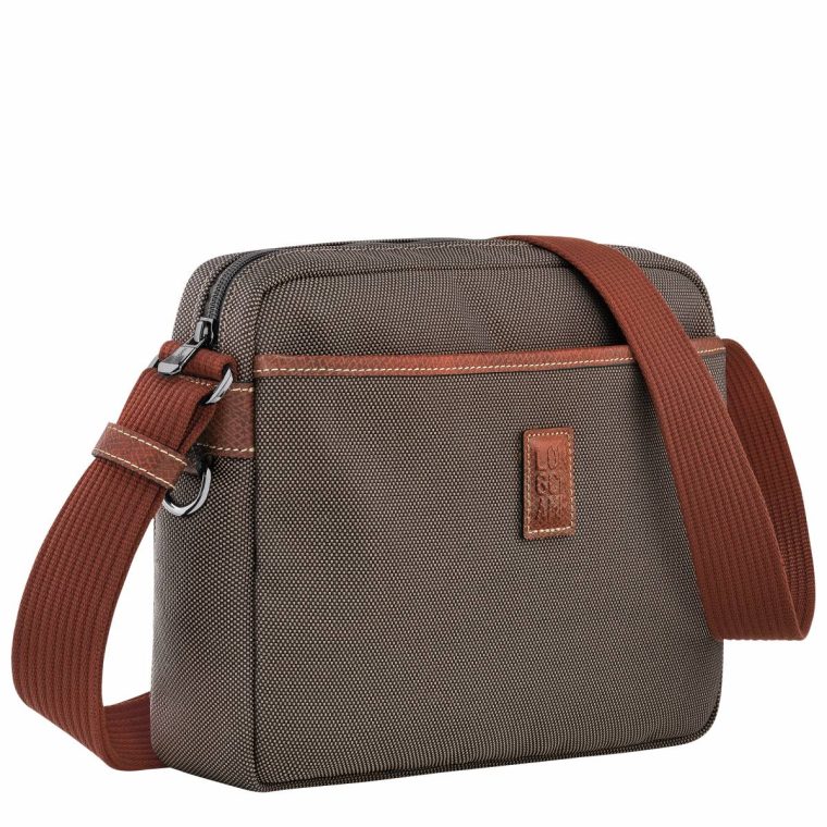 Brown Men Boxford M Camera Bag Brown - Recycled Canvas Longchamp Crossbody Bags - Image 2