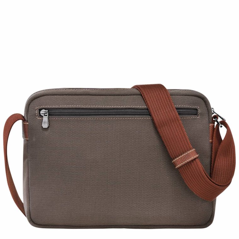 Brown Men Boxford M Camera Bag Brown - Recycled Canvas Longchamp Crossbody Bags - Image 3