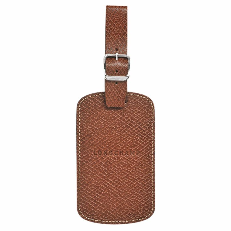 Brown Women Longchamp Travel Accessories Boxford Luggage Tag Brown - Leather