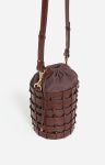 Bucket Bags Women Small Woven Leather Bucket Bag Buffalo Leather Vanessa Bruno Classic Brown - Image 3
