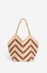 Burgundy Women Vanessa Bruno Shoulder Bags Mutlicolor Jute Basket Berlingot Shape