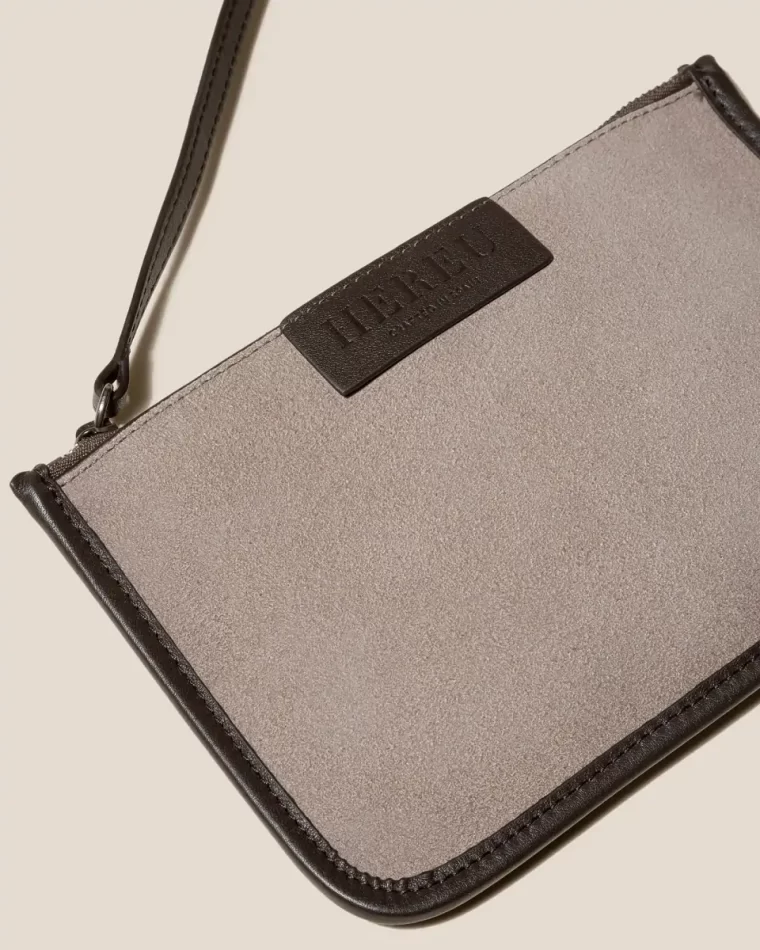 Calella Suede - Calf Suede Tote Bag Women Hereu Grey Dark Brown Shoulder Bags - Image 5