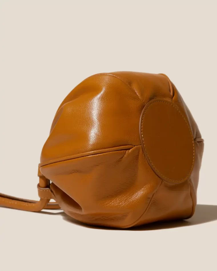 Camel Crossbody Bags Hereu Women Globul Mini Supple Shiny - Balloon-Shaped Crossbody Bag - Image 4