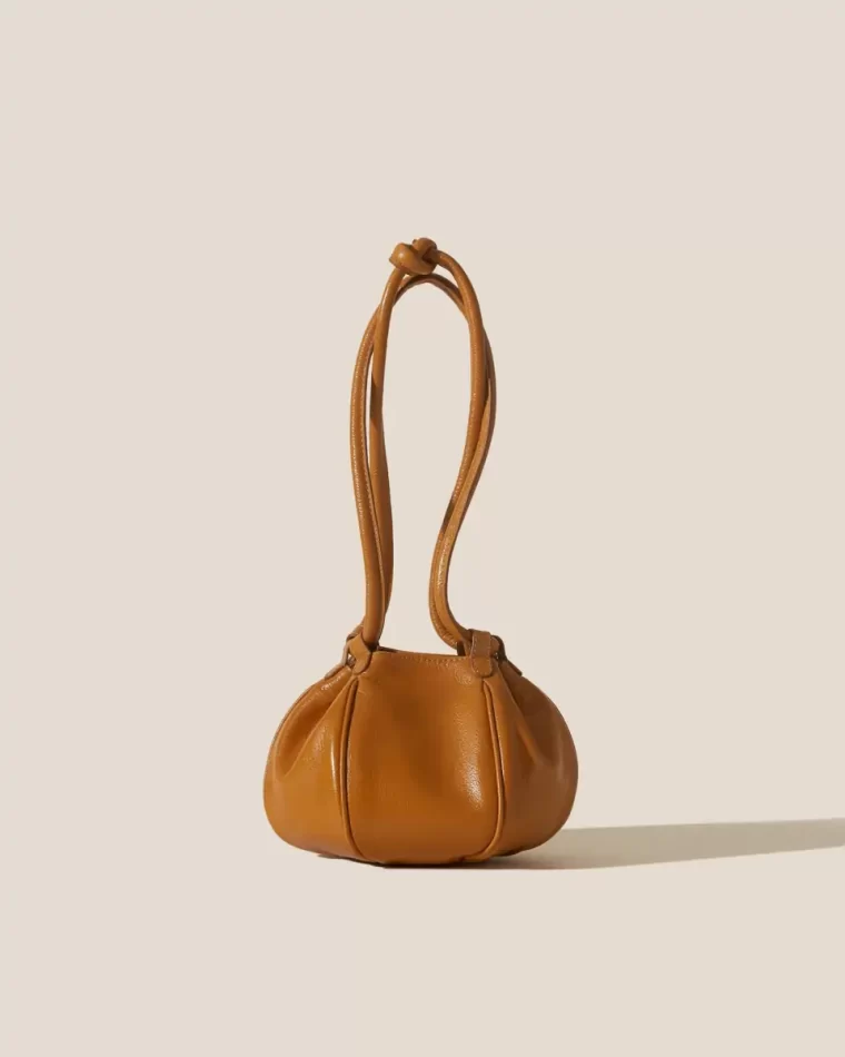 Camel Crossbody Bags Hereu Women Globul Mini Supple Shiny - Balloon-Shaped Crossbody Bag