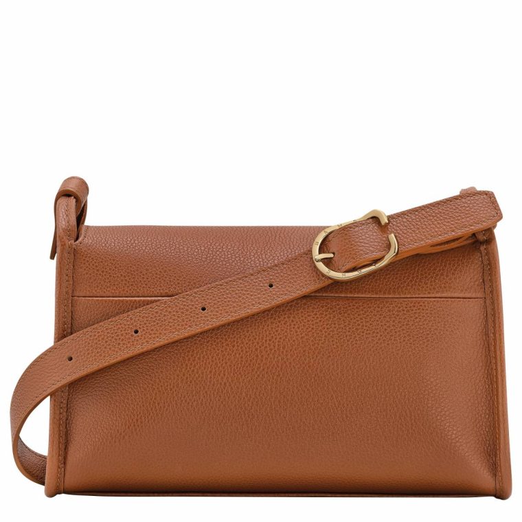 Caramel Leather Bags Le Foulonné M Crossbody Bag Caramel - Leather Longchamp Women - Image 3