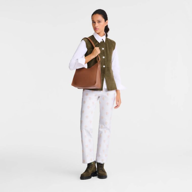 Caramel Longchamp Leather Bags Le Foulonné M Hobo Bag Caramel - Leather Women - Image 2