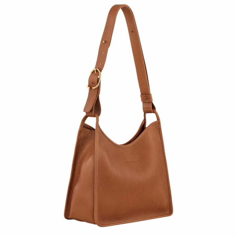 Caramel Longchamp Leather Bags Le Foulonné M Hobo Bag Caramel - Leather Women - Image 3