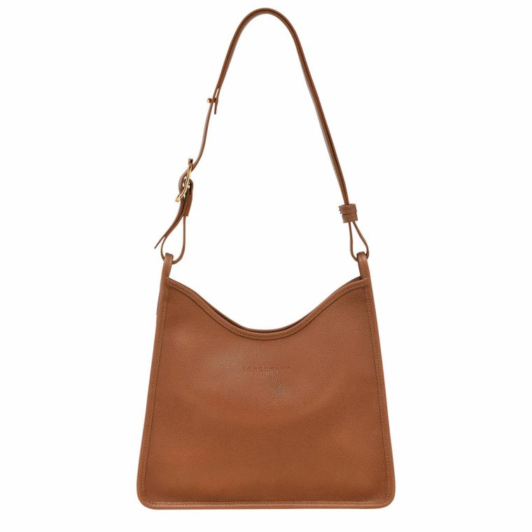 Caramel Longchamp Leather Bags Le Foulonné M Hobo Bag Caramel - Leather Women