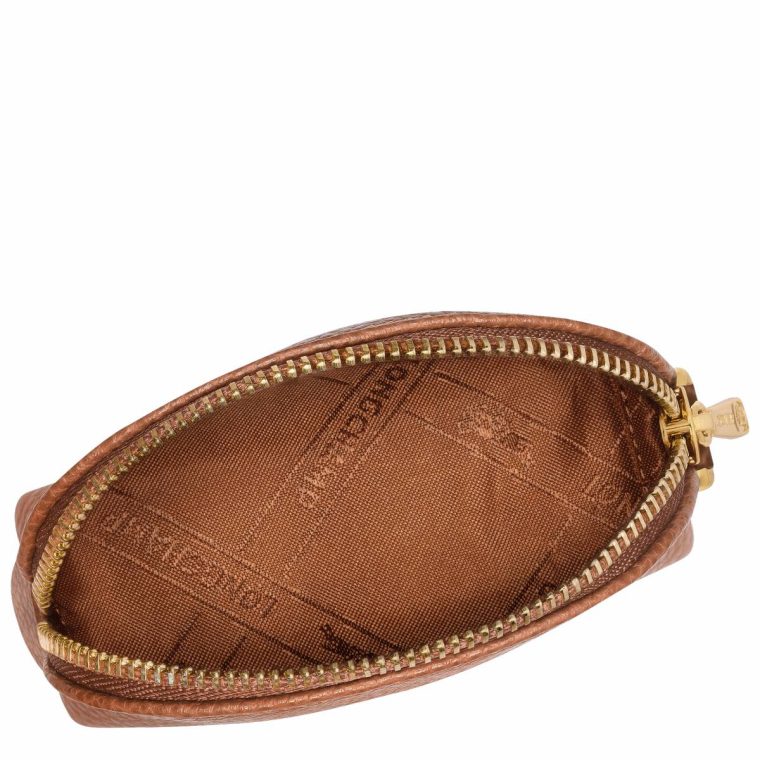 Caramel Longchamp Women Cardholders & Coin Purses Le Foulonné Coin Purse Caramel - Leather - Image 3