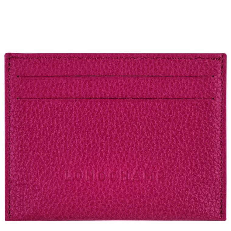 Cardholders & Coin Purses Le Foulonné Card Holder Beetroot - Leather Women Longchamp Beetroot