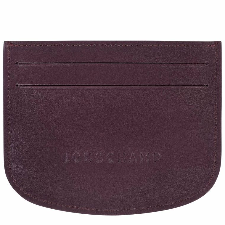 Cardholders & Coin Purses Longchamp Women Eggplant Épure Card Holder Eggplant - Leather - Image 2
