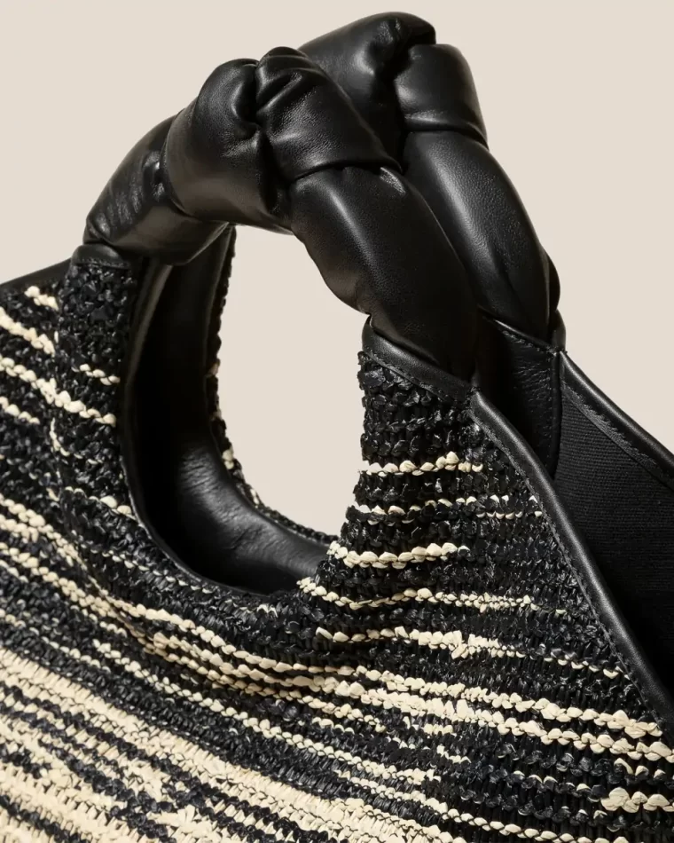 Castell Raffia Ombre - Knotted-Handle Tote Bag Tote Bags Natural/Black Women Hereu - Image 2