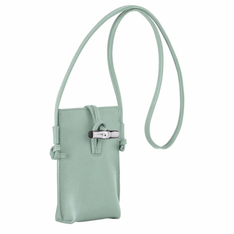 Celadon Longchamp Le Roseau Phone Case Celadon - Leather Women Phone Cases - Image 3
