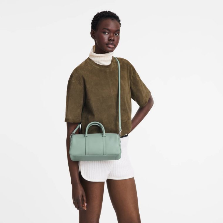 Celadon Women Daylong M Handbag Celadon - Leather Longchamp Leather Bags - Image 2