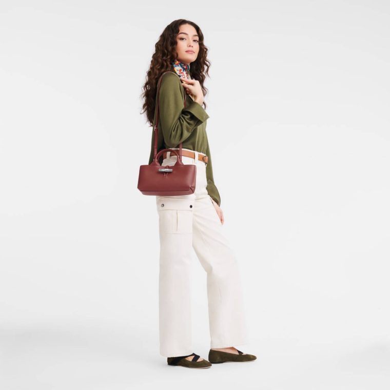 Chestnut Leather Bags Le Roseau S Handbag Chestnut - Leather Women Longchamp - Image 2
