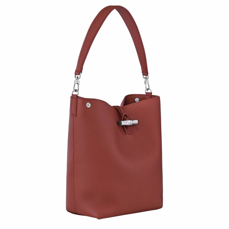 Chestnut Leather Bags Longchamp Le Roseau M Shoulder Bag Chestnut - Leather Women - Image 3