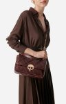 Chocolate Leather Large Moon Bag Made In Italy Vanessa Bruno Quilted Bags Women - Image 3