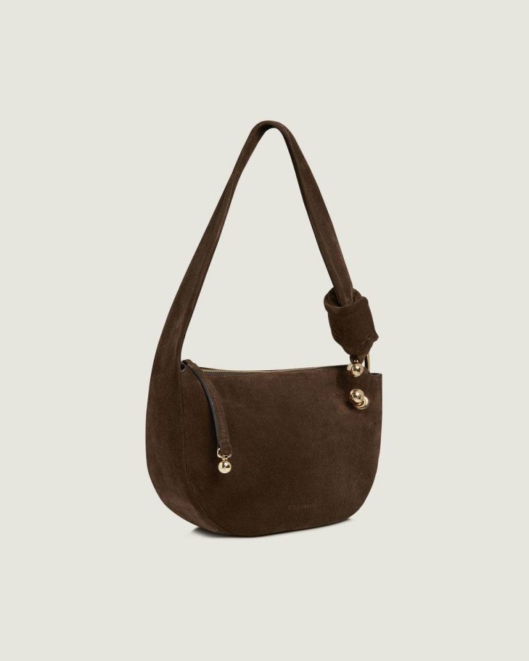 Chocolate Suede Women Strathberry Halo Shoulder Bags - Image 2