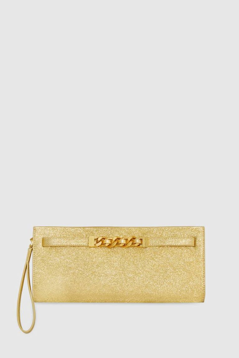 Clutch Women Curb Link Clutch Rebecca Minkoff Gold