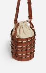 Cognac Women Crossbody Bags Small Leather Bucket Bag In Cowhide Leather Vanessa Bruno - Image 4