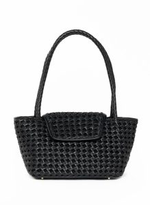 Courrier Tote Woven Leather Black-Pre Order Delivery In 3 Weeks Courrier Elleme Women Default Title