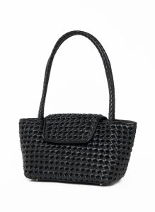 Courrier Tote Woven Leather Black-Pre Order Delivery In 3 Weeks Courrier Elleme Women Default Title - Image 3