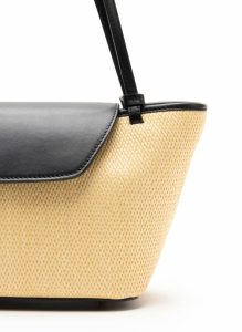 Courrier Women Courrier Tote Raffia/Leather Natural/Black Black Elleme - Image 4