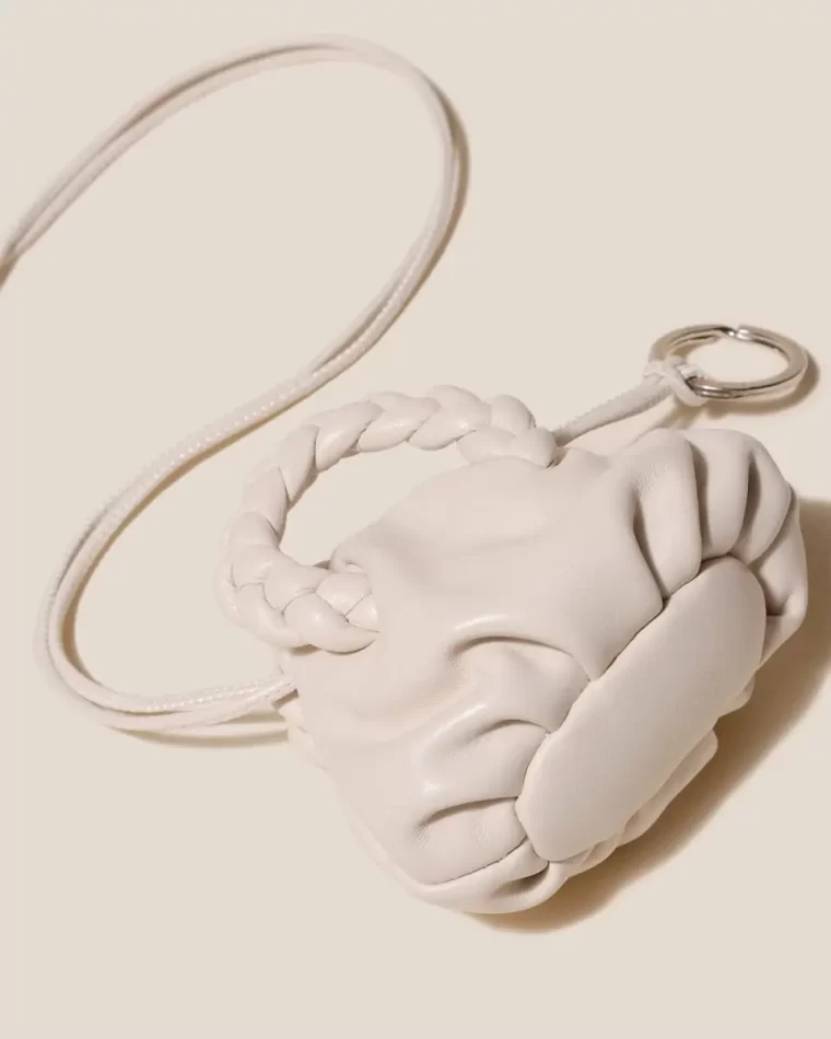 Cream Small Leather Goods Bombon Mini Purse - Plaited-Handle Leather Keychain Purse Men Hereu - Image 5
