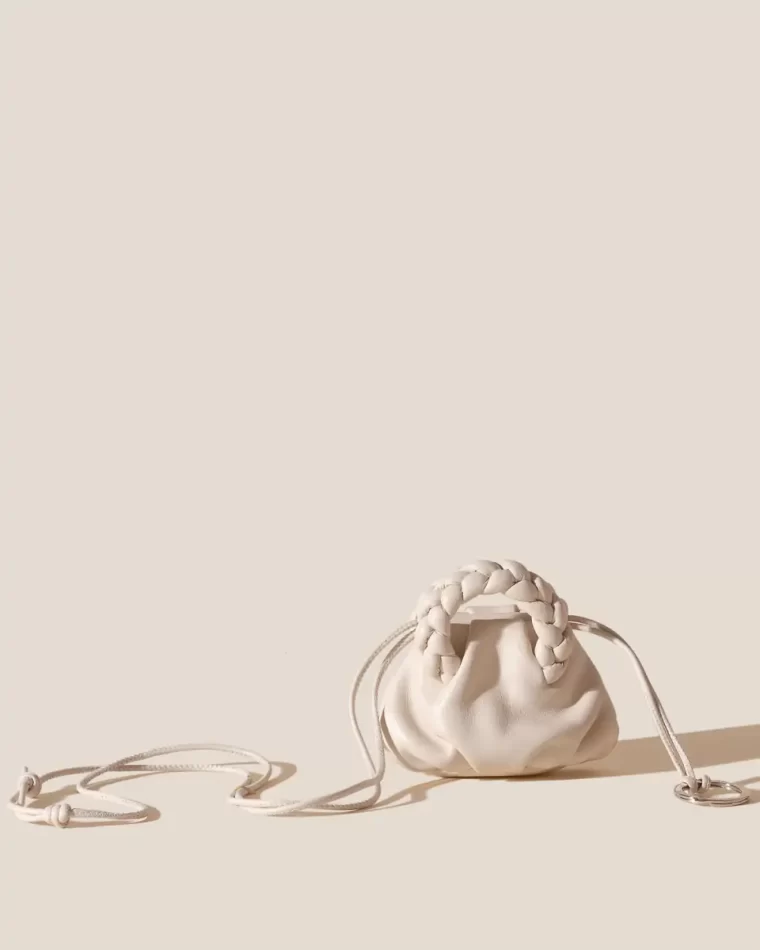 Cream Small Leather Goods Bombon Mini Purse - Plaited-Handle Leather Keychain Purse Men Hereu