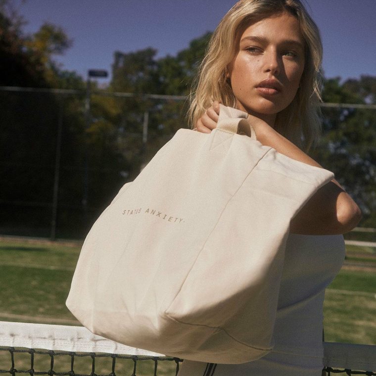 Cream Status Anxiety Tote Bags Women Knees Deep Bag - Cream - Image 5