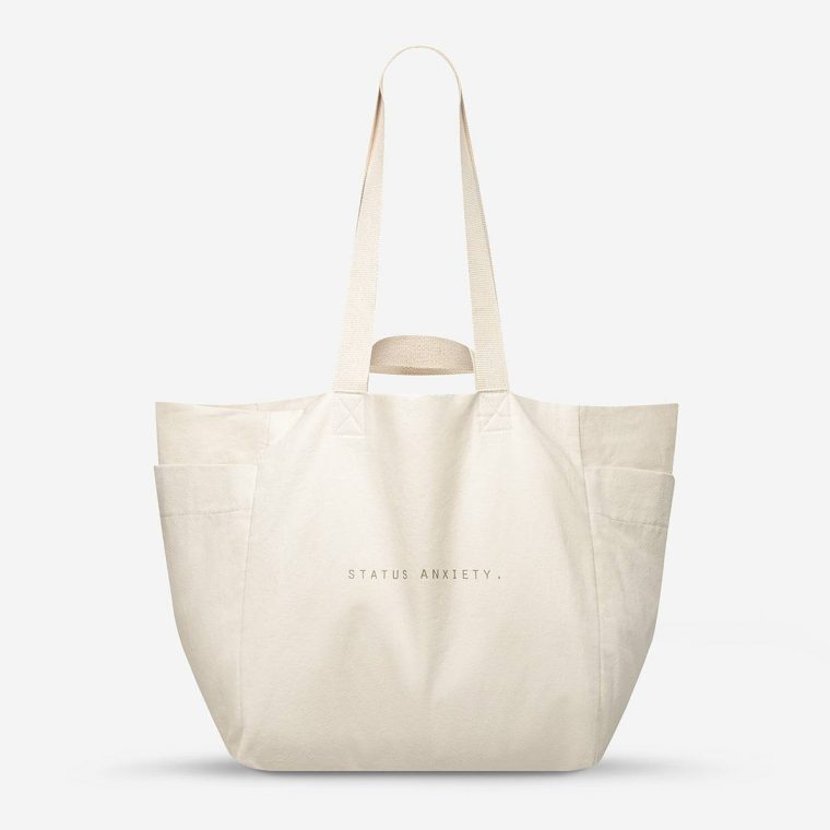 Cream Status Anxiety Tote Bags Women Knees Deep Bag - Cream