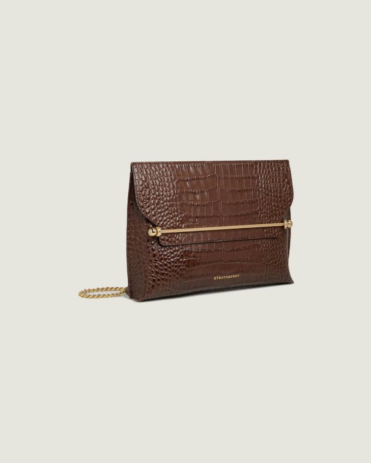 Croc-Embossed Leather Chocolate Embossed Edit Bags Strathberry Stylist Women - Image 2